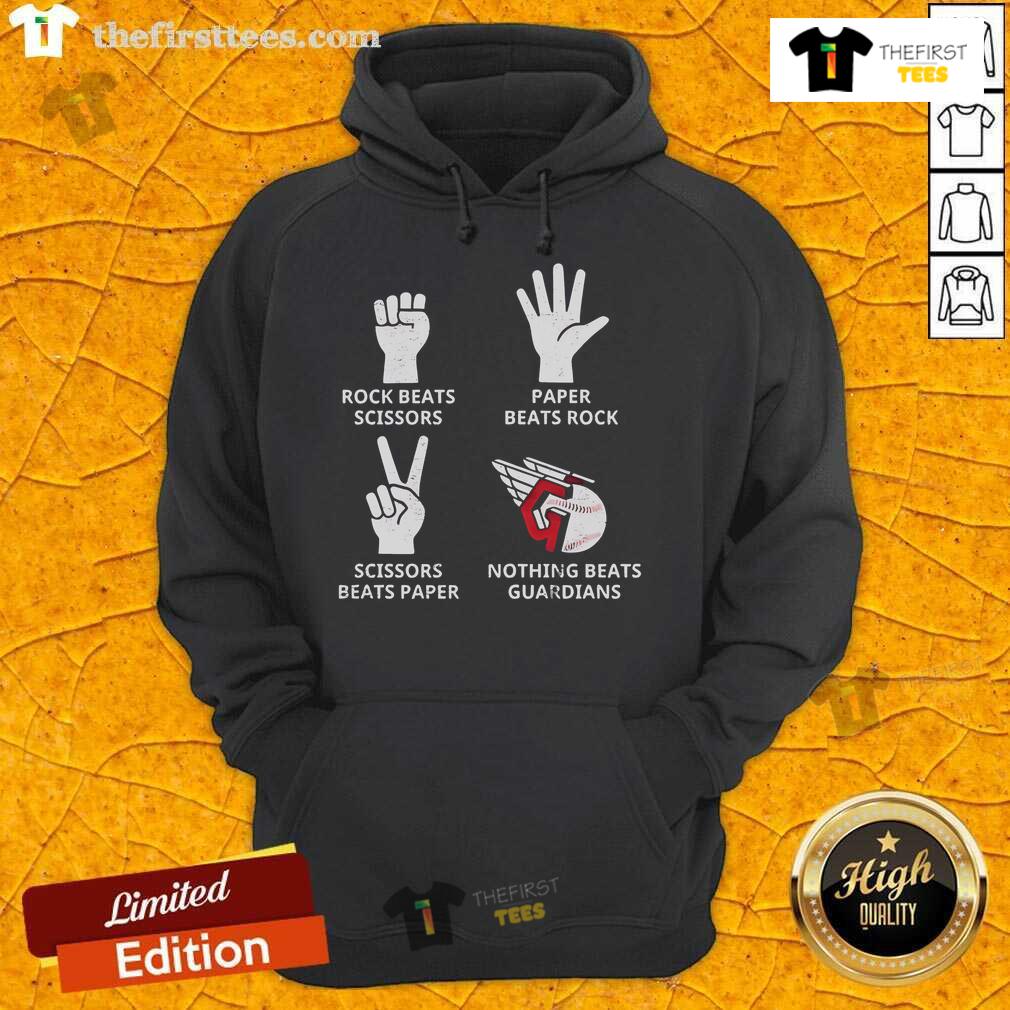 Premium Cleveland Guardians Nothing Beats Guardians Rock Paper Scissors Hoodie Alt Text: Premium Cleveland Guardians hoodie featuring 'Nothing Beats Guardians Rock Paper Scissors' design for fans.