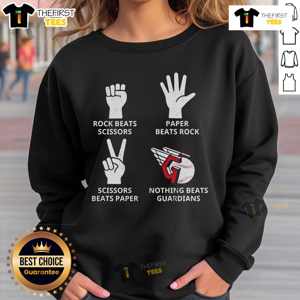 Premium Cleveland Guardians Nothing Beats Guardians Rock Paper Scissors Sweatshirt Premium Cleveland Guardians Nothing Beats Guardians Rock Paper Scissors Sweatshirt in navy blue, perfect for fans.