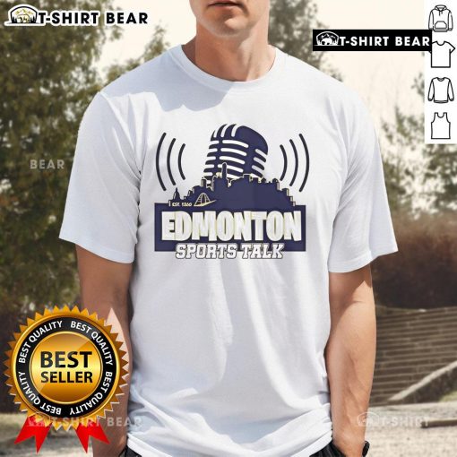 Premium Edmonton Sports Talk Est 1260 T-Shirt featuring bold logo and graphic design, perfect for sports fans.
