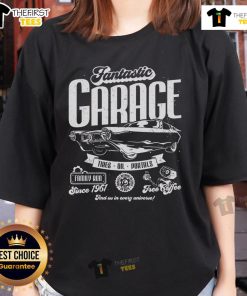 Alt Text: Premium Fantastic Garage family-run since 1961 ladies tee featuring a stylish design perfect for casual wear.