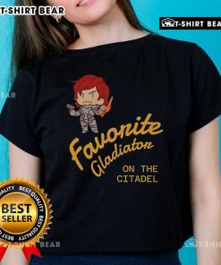Alt Text: Premium Favorite Gladiator on the Citadel Ladies Tee featuring a stylish design perfect for casual wear.