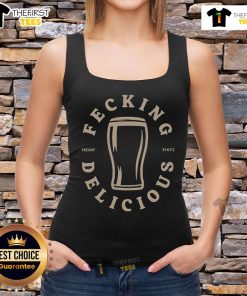 Premium Fecking Delicious Creamy Pints tank top featuring a vibrant design, perfect for beer lovers and casual wear.