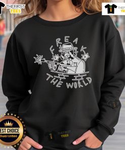 Premium Freak The World Crimeink Sweatshirt in black, featuring bold graphic print and comfortable fit for streetwear style.