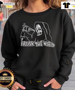 Alt Text: Premium Freak The World Tedovanie Sweatshirt in black, featuring unique graphic design and comfortable fit for casual wear.