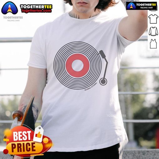 Premium Global Citizen Festival Turntable T-Shirt featuring vibrant design, perfect for music lovers and festival-goers.