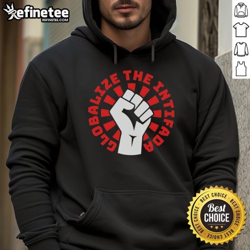 Premium Globalize The Intifada Zohran Fist Hand Hoodie showcasing a bold fist design on a stylish hoodie.