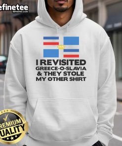 Premium I revisited Greece and Slovenia, showcasing a scenic landscape with a hoodie in the foreground.