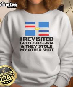 Premium I Revisited Greece O Slavia: A vibrant scene showcasing Greek landscapes and a lost sweatshirt adventure.