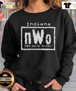 Alt Text: Premium Indiana nWo New World Order Sweatshirt featuring bold graphics and a comfortable fit for fans.
