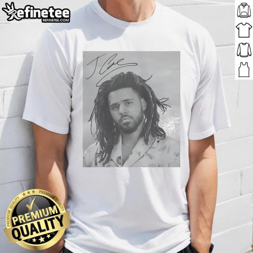 Premium J. Cole Sign Portrait T-Shirt featuring a stylish graphic of J. Cole, perfect for fans and casual wear.