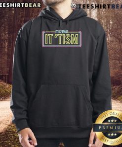Premium JD Delay It Is What It Tism neon hoodie with vibrant colors, perfect for casual streetwear fashion.