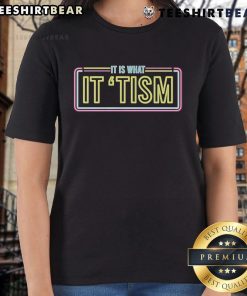 Premium JD Delay It Is What It Tism Neon Ladies Tee featuring vibrant colors and trendy design for stylish comfort.