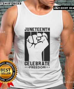 Premium Juneteenth Celebrate Freedom Fist Tank Top showcasing a vibrant design celebrating freedom and unity.