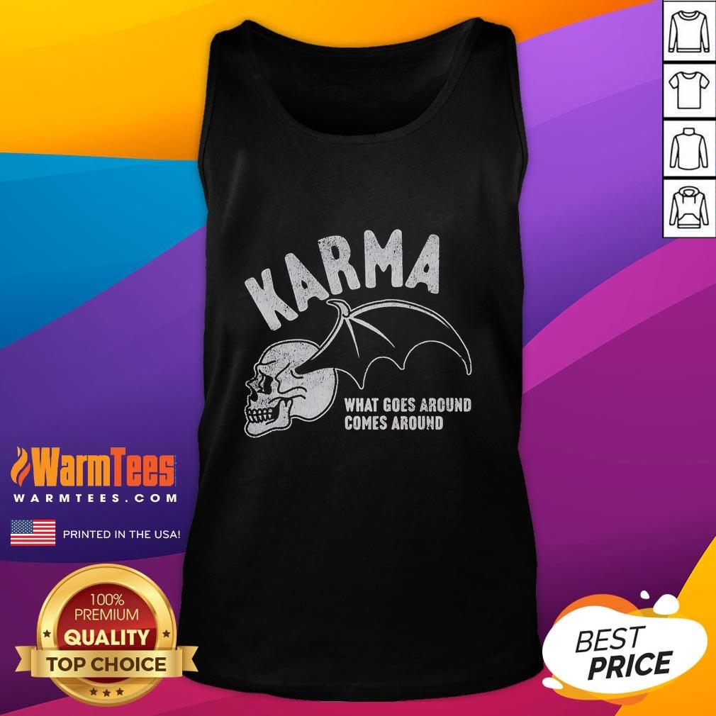Premium Karma What Goes Around Comes Around Tank Top Premium Karma tank top featuring 'What Goes Around Comes Around' design, perfect for casual wear and expressing positivity.