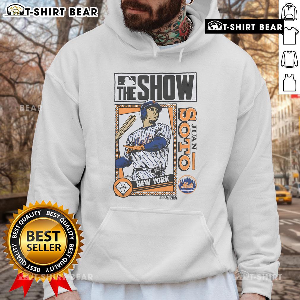 Premium Mlb The Show Mets Juan Soto Hoodie Premium MLB The Show Mets Juan Soto Hoodie showcasing stylish design and team colors for baseball fans.