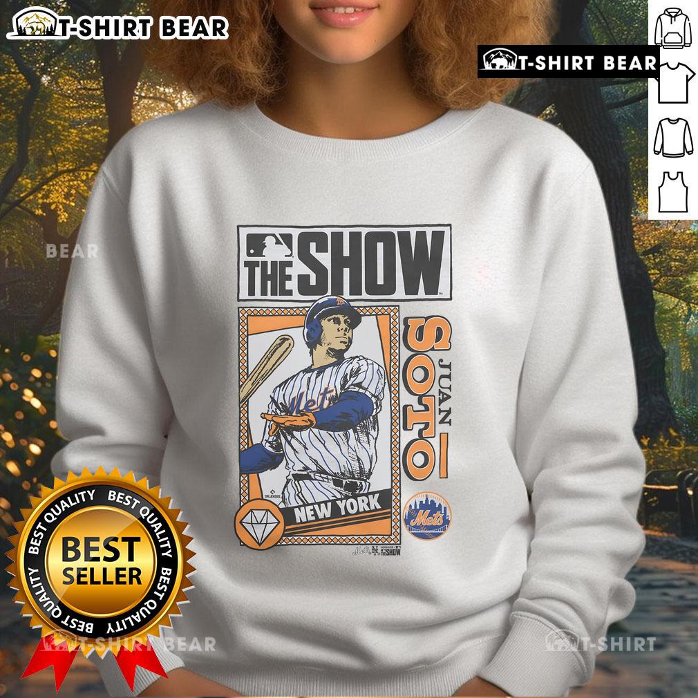 Premium Mlb The Show Mets Juan Soto Sweatshirt Premium MLB The Show Mets Juan Soto sweatshirt featuring vibrant team colors and stylish design for fans.