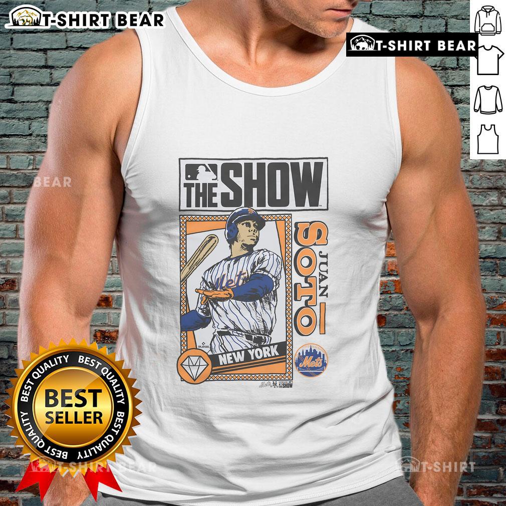 Premium Mlb The Show Mets Juan Soto Tank Top Premium MLB The Show Mets Juan Soto tank top featuring vibrant graphics and a stylish design for baseball fans.