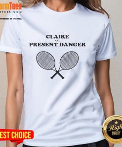 Premium Modern Family Claire and Present Danger Ladies Tee featuring a stylish design for fans of the show.