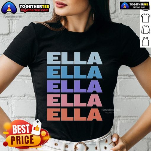Premium Modern Repeated Text Ella 2025 Ladies Tee in stylish design, perfect for casual and trendy outfits.