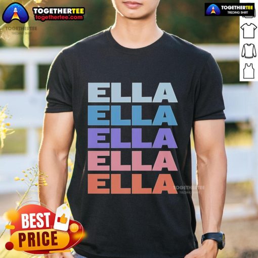 Premium Modern Repeated Text Ella 2025 T-Shirt featuring stylish design and comfortable fit for casual wear.