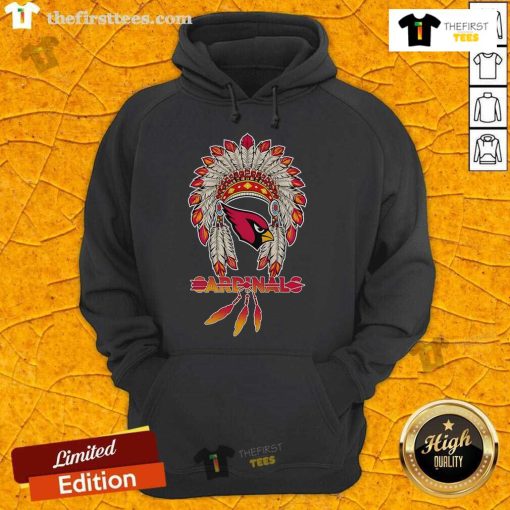 Premium Native Chief Headdress Arizona Cardinals Hoodie showcasing vibrant design and team spirit for fans.