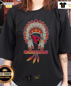 Premium Native Chief Headdress Arizona Cardinals Ladies Tee featuring vibrant design and comfortable fit for fans.