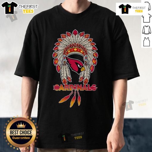 Premium Native Chief Headdress Arizona Cardinals T-Shirt featuring vibrant graphics and comfortable fit for fans.