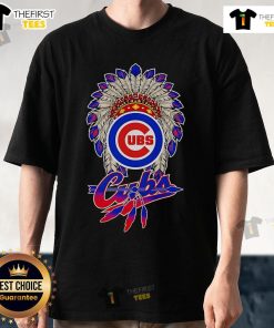 Premium Native Chief Headdress Chicago Cubs T-Shirt showcasing vibrant design and team spirit for fans.