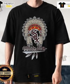 Premium Native Chief Headdress Chicago White Sox T-Shirt featuring a vibrant design perfect for baseball fans.