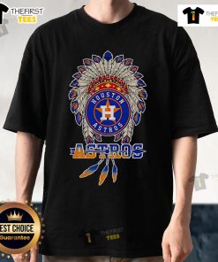 Premium Native Chief Headdress Houston Astros T-Shirt featuring vibrant graphics and comfortable fit for fans.