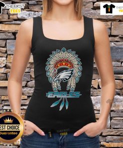 Premium Native Chief Headdress Philadelphia Eagles Tank Top featuring vibrant team colors and stylish design for fans.