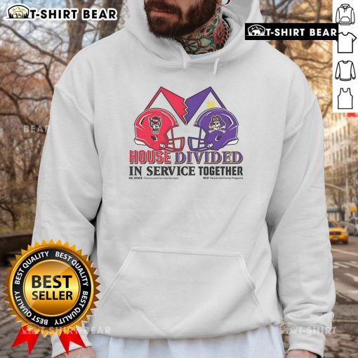 Premium NC State Wolfpack vs East Carolina Pirates House Divided hoodie showcasing team spirit and unity in style.