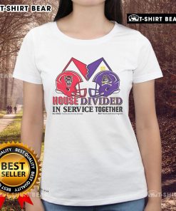 Premium NC State Wolfpack vs East Carolina Pirates House Divided Ladies Tee, perfect for fans of both teams.