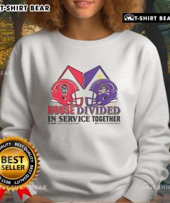Premium NC State Wolfpack vs East Carolina Pirates house divided sweatshirt, perfect for fans of both teams.