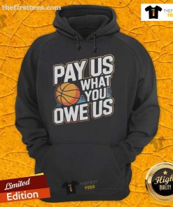 Premium hoodie supporting women's sports, featuring WNBPA logo and 'Pay Them What You Owe Us' message.