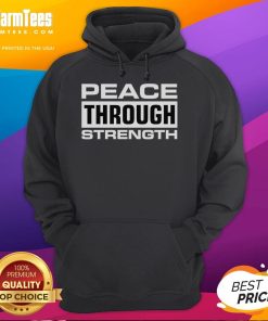 Premium Peace Through Strength Hoodie in black, showcasing a stylish design for comfort and empowerment.