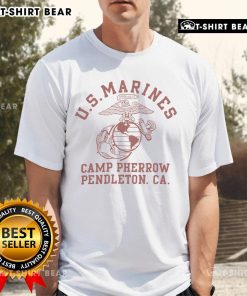 Premium Pherrow's Japan Made Marines Camp Pendleton CA T-Shirt showcasing quality fabric and military-inspired design.