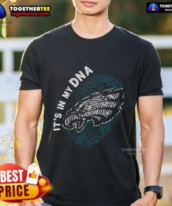 Alt Text: Premium Philadelphia Eagles In My DNA logo T-shirt featuring a bold design, perfect for fans and game day wear.