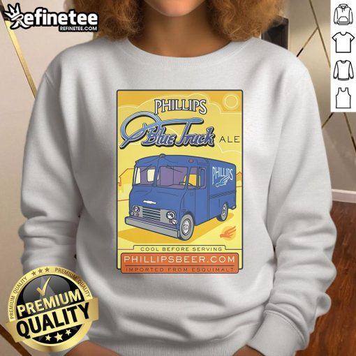 Premium Phillips blue truck sweatshirt featuring a stylish design, perfect for casual wear and truck enthusiasts.
