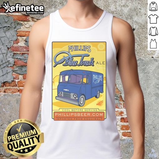 Premium Phillips Blue Truck Tank Top featuring a stylish graphic design, perfect for casual summer wear.