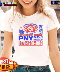 Premium PY International Vetements Max Power PNY No.1 Ladies Tee in stylish design, perfect for casual fashion.