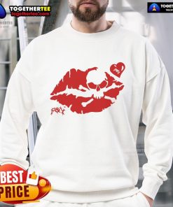 Premium PY Kiss Skull Heart Sweatshirt featuring a stylish skull and heart design, perfect for edgy fashion lovers.