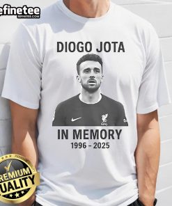 Premium Rip Diogo Jota In Memory 1996-2025 T-Shirt featuring a stylish design honoring the football star.