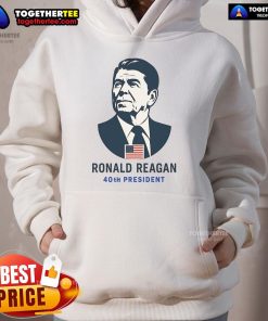 Premium Ronald Reagan 40th President minimalistic hoodie featuring a stylish design and soft fabric for casual wear.