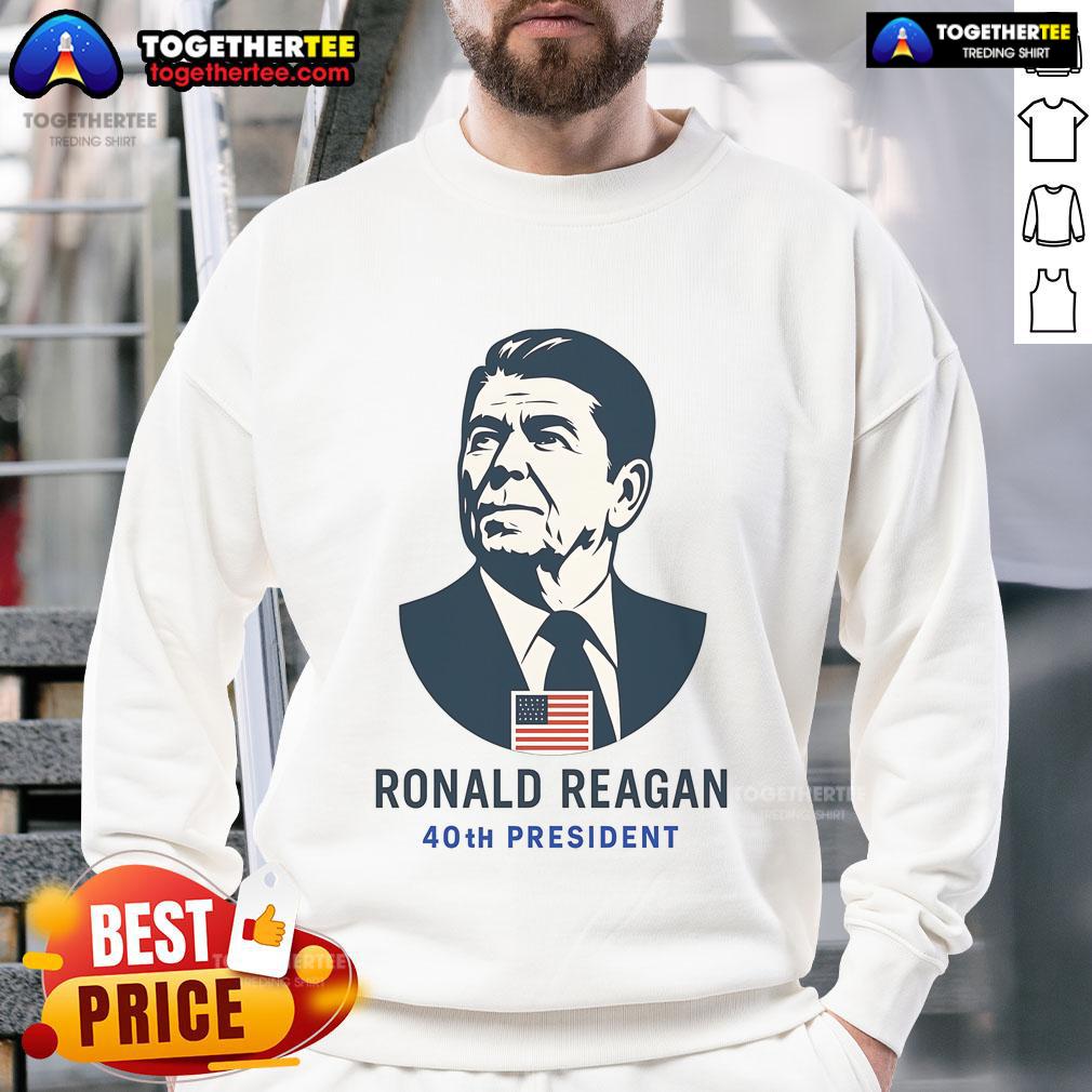 Premium Ronald Reagan 40Th President Minimalistic Sweatshirt Premium Ronald Reagan minimalistic sweatshirt featuring the 40th President's iconic silhouette and signature design.
