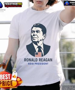 Premium Ronald Reagan 40th President minimalistic T-shirt featuring a stylish design and classic tribute to Reagan's legacy.