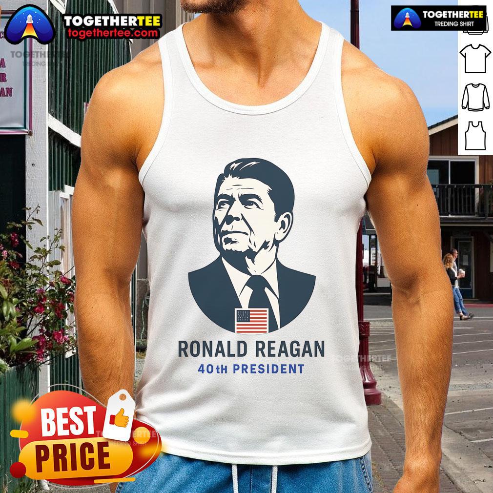 Premium Ronald Reagan 40Th President Minimalistic Tank Top Premium Ronald Reagan 40th President minimalistic tank top featuring a stylish design for patriotic supporters.