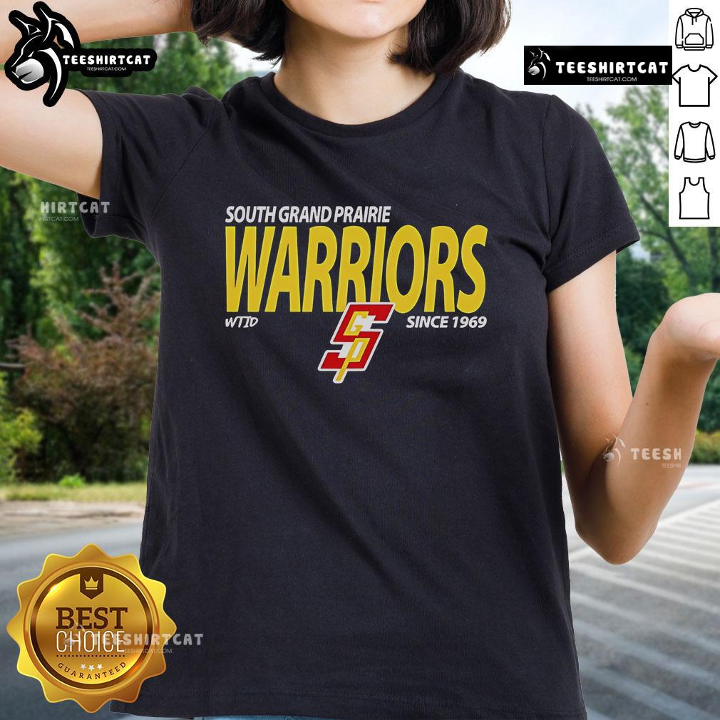 Premium South Grand Prairie Warriors Since 1969 Ladies Tee Premium South Grand Prairie Warriors Since 1969 Ladies Tee in vibrant colors, showcasing team spirit and style.