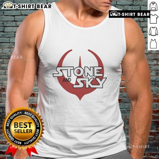 Stylish Premium Stone and Sky Tank Top displayed on a mannequin, showcasing a trendy design for summer fashion.