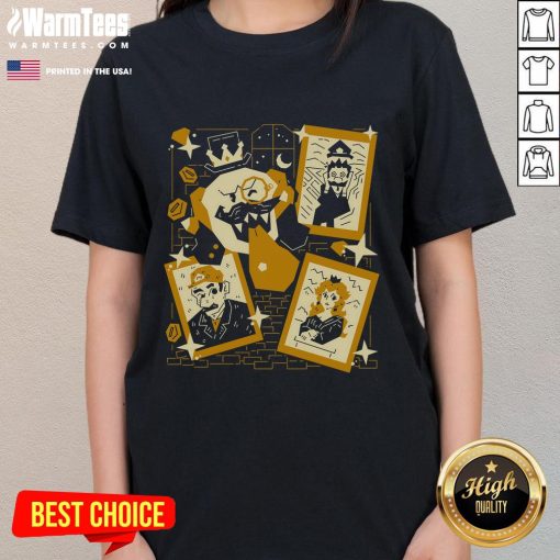 Premium Tasteful Afterlife Super Mario King Boo painting art on a stylish ladies tee, perfect for gamers and art lovers.